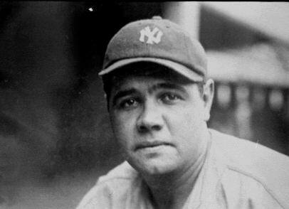 Babe Ruth close up shot.