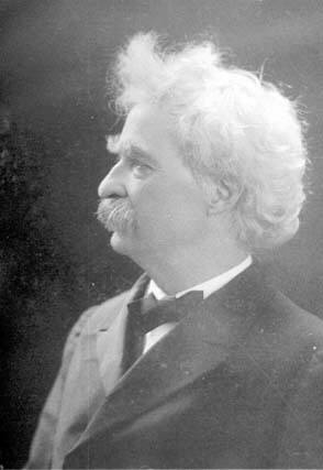 Mark Twain Black and White sideshot photo.