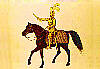 Golden Knight on a horse
